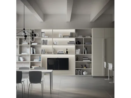 Libreria Living Carattere in decorativo Grigio Gabbiano di Scavolini