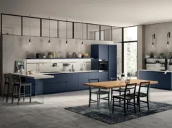 Cucina Moderna Liberamente in laccato opaco Blu Moon di Scavolini