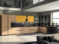 Cucina su misura Liberamente Rovere Grano e Giallo Senape di Scavolini