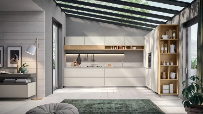 Cucina su misura Lumina in decorativo Home Matter e Rovere Gold di Scavolini